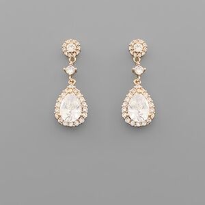 Teardrop CZ Earrings